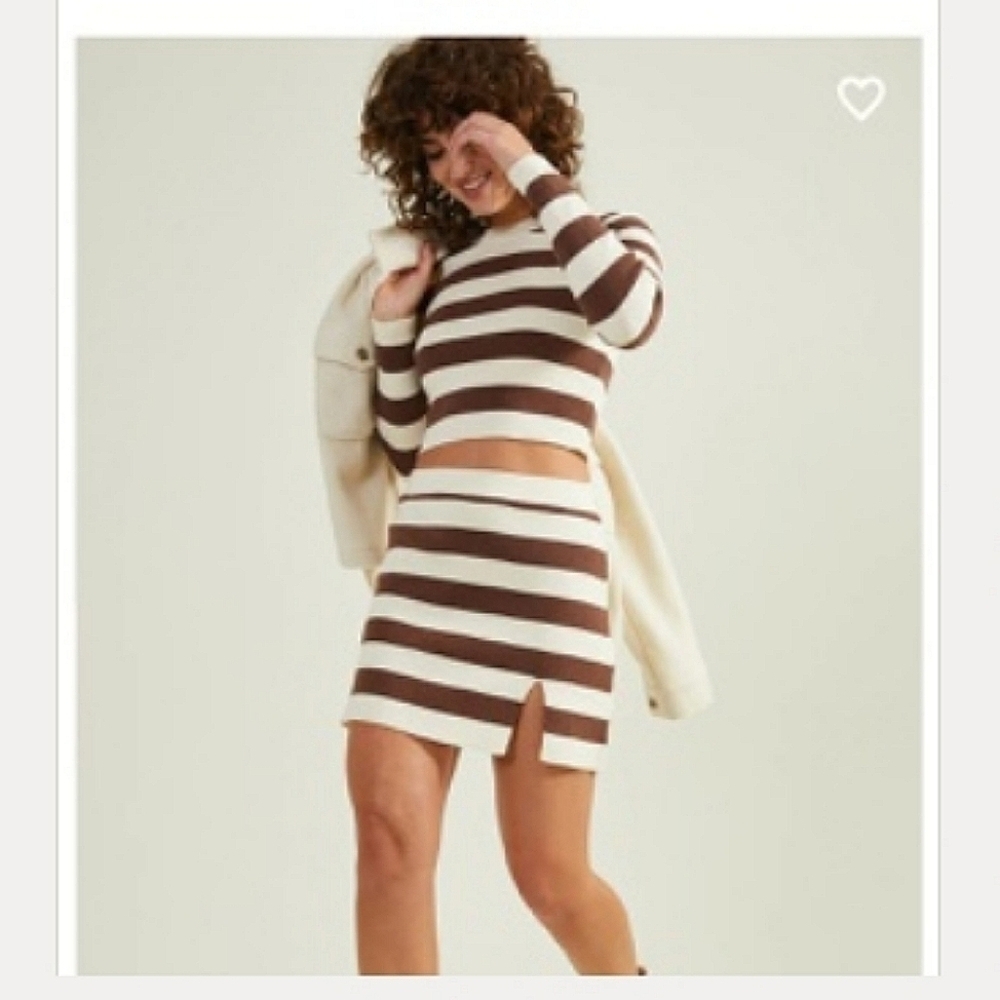 Altar'd State sweater mini skirt crop top set!